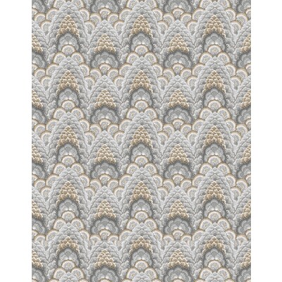 Gaston Y Daniela GDW5447.001.0 Ganges Wallcovering Fabric in Gris/marron/Light Grey/Brown/Silver