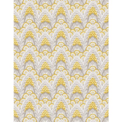 Gaston Y Daniela GDW5447.005.0 Ganges Wallcovering Fabric in Ocre/Light Grey/Grey/Gold