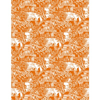 Gaston Y Daniela GDW5450.003.0 Olimpo Wallcovering Fabric in Naranja/Orange/Ivory
