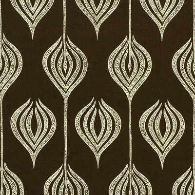 Lee Jofa Modern GWF-2622.68.0 Tulip Multipurpose Fabric in Chocolate/cream/Brown/White
