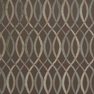 Groundworks GWF-2642.13.0 Infinity Upholstery Fabric in Taupe/aqua/Beige/Light Blue/White