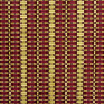 Lee Jofa Modern GWF-2645.419.0 Striscia Velvet Upholstery Fabric in Ruby/Yellow/Burgundy/red