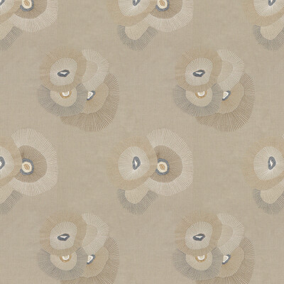 Lee Jofa Modern GWF-3108.611.0 Bloom Emb Upholstery Fabric in Linen/graphite/Beige/Grey/Brown