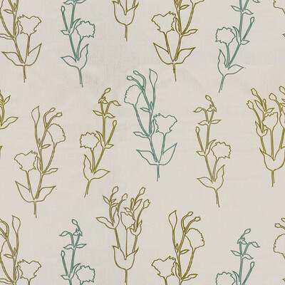 Lee Jofa Modern GWF-3220.53.0 Ventana Garden Upholstery Fabric in Grass/teal/Green/Blue