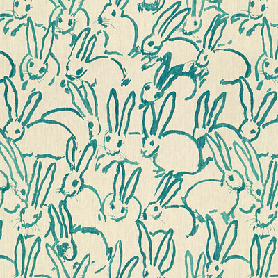 Lee Jofa Modern GWF-3523.13.0 Hutch Print Multipurpose Fabric in Turquoise/Ivory