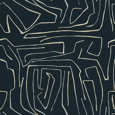 Groundworks GWF-3530.816.0 Graffito Multipurpose Fabric in Onyx/beige/Black/Beige