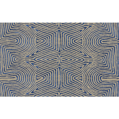 Lee Jofa Modern GWF-3708.1650.0 Julia Emb Multipurpose Fabric in Flax/blue/Blue