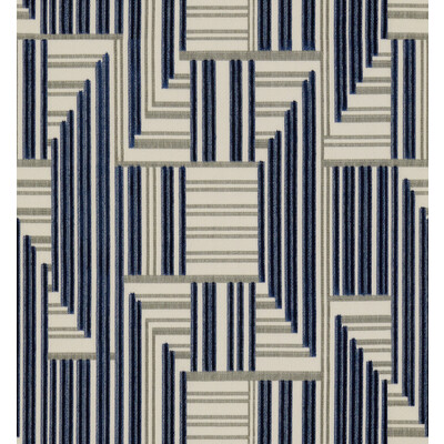 Lee Jofa Modern GWF-3710.1150.0 Cuboid Velvet Upholstery Fabric in Navy/grey/Dark Blue/Indigo/Blue