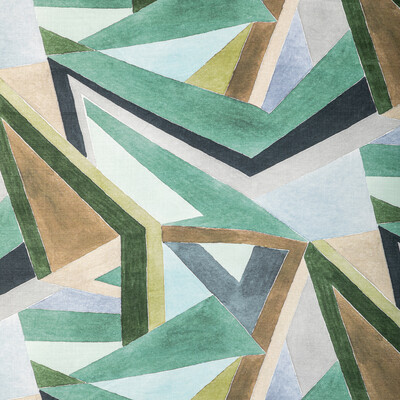 Lee Jofa Modern GWF-3772.630.0 Roulade Print Multipurpose Fabric in Juniper/buff/Green/Brown