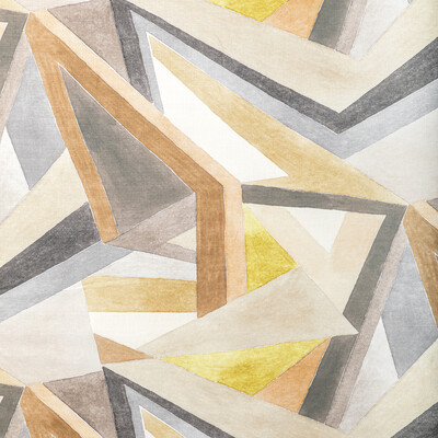 Lee Jofa Modern GWF-3772.640.0 Roulade Print Multipurpose Fabric in Citron/stone/Beige/Brown/Yellow