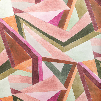 Lee Jofa Modern GWF-3772.73.0 Roulade Print Multipurpose Fabric in Rose/leaf/Pink/Green