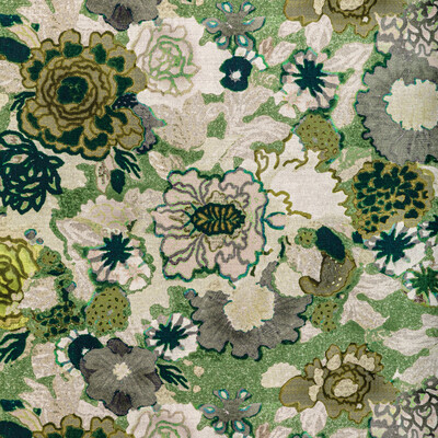 Lee Jofa Modern GWF-3774.311.0 Arioso Print Multipurpose Fabric in Stone/jade/Green/Grey