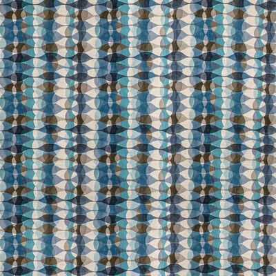 Lee Jofa Modern GWF-3775.650.0 Overtone Print Multipurpose Fabric in Denim/Blue/Dark Blue/Brown