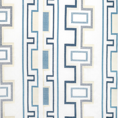 Lee Jofa Modern GWF-3779.50.0 Tritone Embroidery Multipurpose Fabric in Navy/Blue/Dark Blue/Ivory