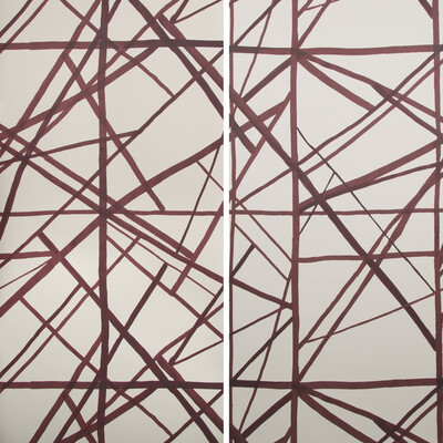 Lee Jofa Modern GWP-3417.911.0 Channels Paper Wallcovering in Plum/oatmeal/Burgundy/red