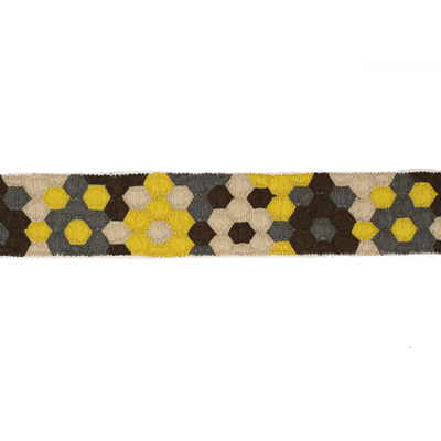 Lee Jofa Modern HONEYCOMB.SAFFRON.0 Honeycomb Trim Fabric in Saffron/Green/Yellow