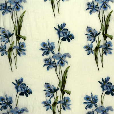 G P & J Baker J0553.630.0 Eden Embroidery Drapery Fabric in Blue