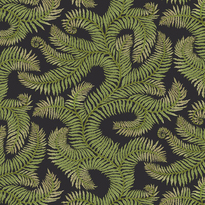 Kravet Couture JMW1001.01.0 Bombes Fernery Wallcovering in Charcoal/Light Green