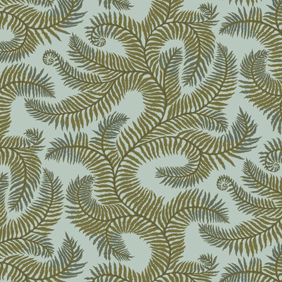Kravet Couture JMW1001.11.0 Bombes Fernery Wallcovering in Turquoise/Green