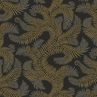 Kravet Couture JMW1001.21.0 Bombes Fernery Wallcovering in Charcoal/Olive Green