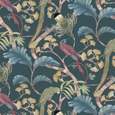 Kravet Couture JMW1006.02.0 Living Branches Wallcovering in Teal/Gold/Blue
