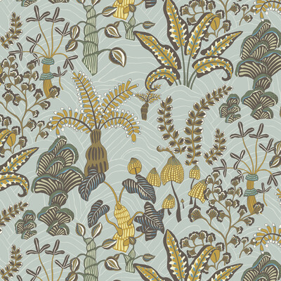 Kravet Couture JMW1012.01.0 Woodland Floor Wallcovering in Turquoise/Yellow