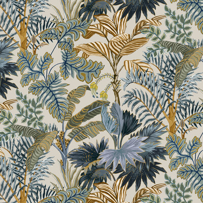 Kravet Couture JMW1013.11.0 Palm Grove Wallcovering in Blue/Gold