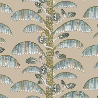 Kravet Couture JMW1015.31.0 Palm Stripe Wallcovering in Beige/Blue
