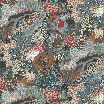 Kravet Couture JMW1019.01.0 Whimsical Clumps Wallcovering in Multi/Blue/Red