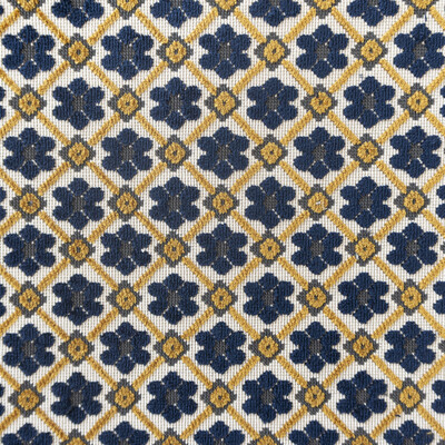 Gaston Y Daniela LCT1025.004.0 Fruela Upholstery Fabric in Navy/ocre/Multi/Dark Blue/Yellow