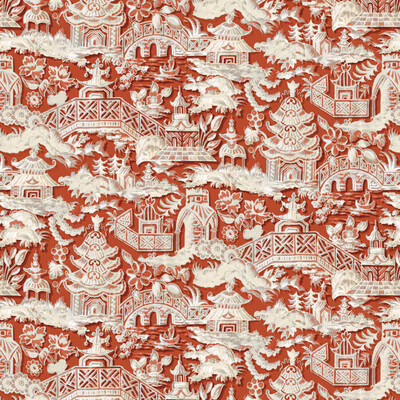 Gaston Y Daniela LCT1048.004.0 Marta Multipurpose Fabric in Teja/Red