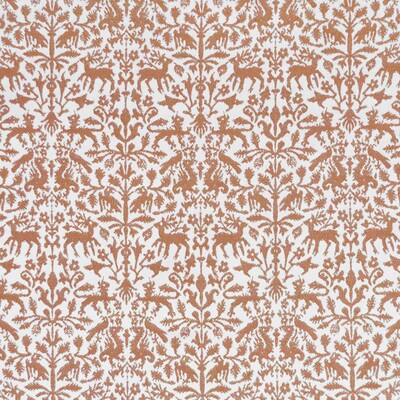 Gaston Y Daniela LCT1112.006.0 Augusta Emerita Upholstery Fabric in Teja/White/Rust/Orange