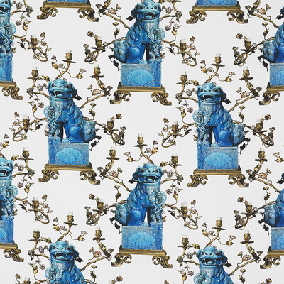 Gaston Y Daniela LCT5372.002.0 Chien Multipurpose Fabric in Blanco/azul/Multi/White/Blue