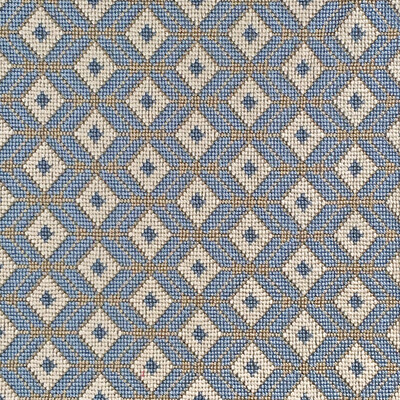 Gaston Y Daniela LCT5485.002.0 Ricardo Upholstery Fabric in Azul/Blue/Camel/Ivory