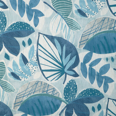 Kravet Basics LEAF-A-LOT.5.0 Leaf-a-lot Multipurpose Fabric in Ocean/White/Grey/Blue