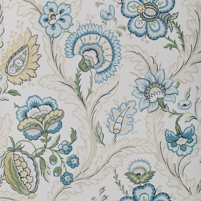 Lee Jofa P2020101.530.0 Wimberly Paper Wallcovering in Blue/spring/Blue/Olive Green