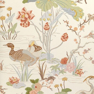 Lee Jofa P2020105.223.0 Luzon Paper Wallcovering in Apricot/Multi/Rust/Green