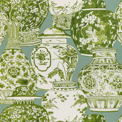Lee Jofa P2020108.2313.0 Pandan Paper Wallcovering in Mist/jade/Multi/Chartreuse/Turquoise