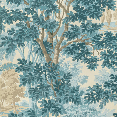 Lee Jofa P2022104.13.0 Woodland Paper Wallcovering in Aqua/Turquoise