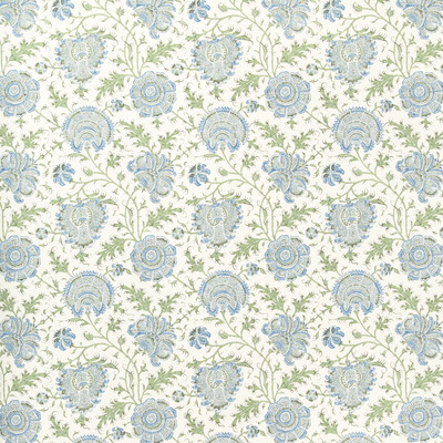 Lee Jofa P2022112.530.0 Indiennes Floral Wp Wallcovering in Sea/Green/Blue