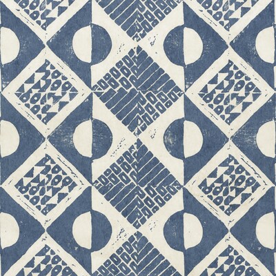 Lee Jofa PBFC-3519.5.0 Circles And Squares Wp Wallcovering in Azure/Blue