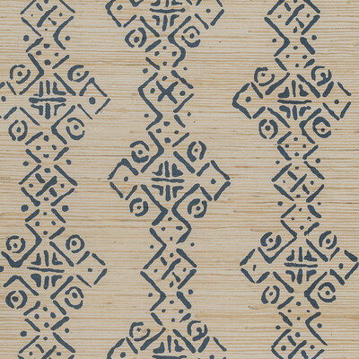 Lee Jofa PBFC-3529.50.0 Mali Grasscloth Wallcovering in Indigo/Blue/Dark Blue/Beige