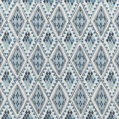 Baker Lifestyle PF50443.1.0 Castelo Drapery Fabric in Indigo/Blue/White