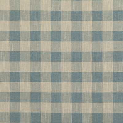 Baker Lifestyle PF50490.605.0 Block Check Upholstery Fabric in Soft Blue/Blue/Beige