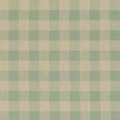 Baker Lifestyle PF50490.715.0 Block Check Upholstery Fabric in Soft Aqua/Green/Beige