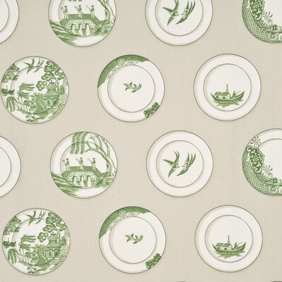 Baker Lifestyle PP50329.3.0 Porcelain Multipurpose Fabric in Green/Beige/White