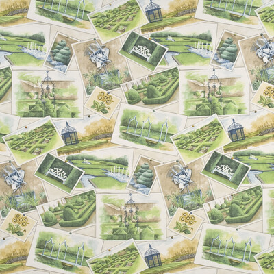 Baker Lifestyle PP50339.3.0 Opera Postcards Drapery Fabric in Ivory/multi/Beige/Green/Multi