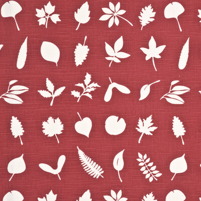 Baker Lifestyle PP50342.2.0 Tumbling Leaves Drapery Fabric in Red/White