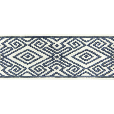 Baker Lifestyle PT85025.1.0 Elvira Braid Trim Fabric in Indigo/Blue/White
