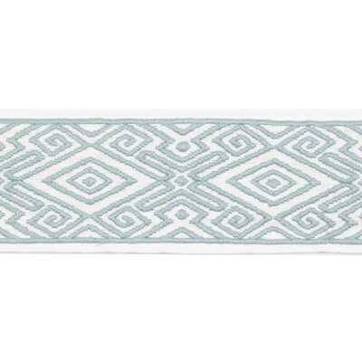 Baker Lifestyle PT85025.4.0 Elvira Braid Trim Fabric in Aqua/Blue/White/Green